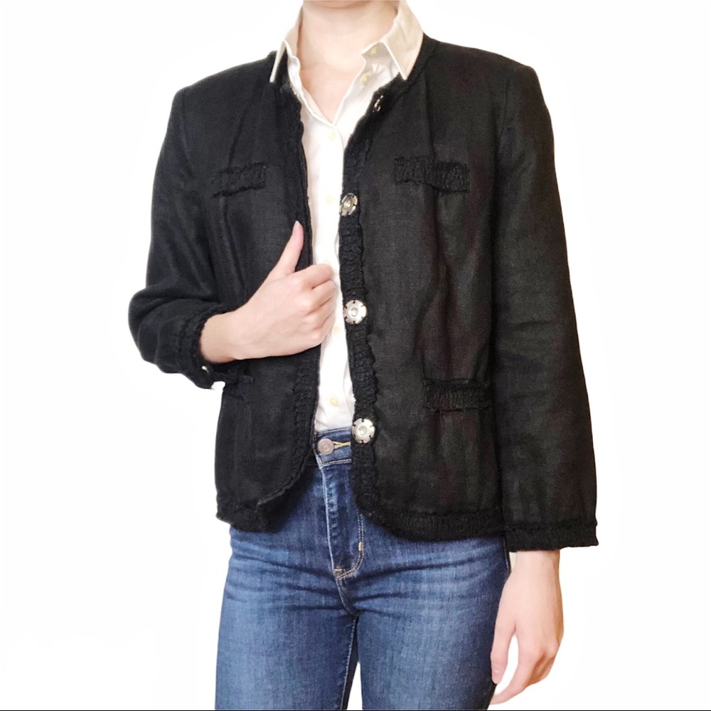 Neiman Marcus Black Boucle Jacket